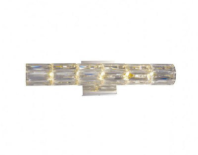 Chrome with Clear Cylindrical Crystal Vanity Light - LV LIGHTING