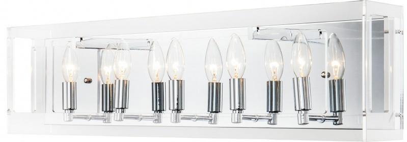 Chrome with Clear Acrylic Rectangular Box Vanity Light - LV LIGHTING