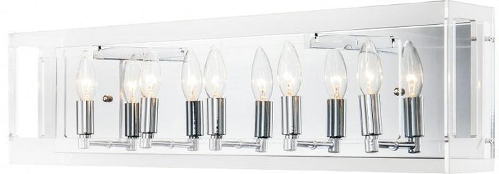 Chrome with Clear Acrylic Rectangular Box Vanity Light - LV LIGHTING