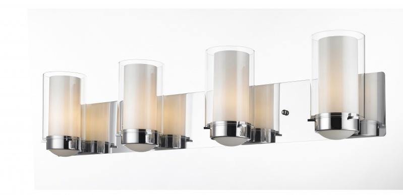 Chrome with Frosted and Clear Glass Shade Vanity Light - LV LIGHTING
