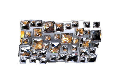 Chrome with Clear Square Cut Crystal Vanity Light - LV LIGHTING