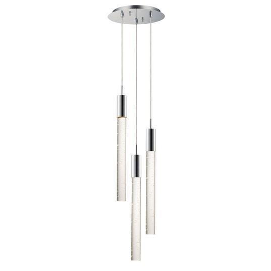 LED Polished Chrome with Crystal Rod Pendant - LV LIGHTING