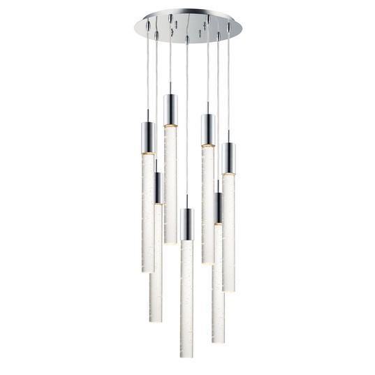 LED Polished Chrome with Crystal Rod Pendant - LV LIGHTING