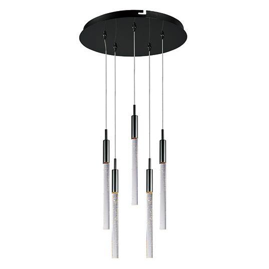 Steel Frame with Multiple Crystal Rod Pendant - LV LIGHTING