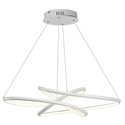 LED Matte White Twisted Chandelier - LV LIGHTING