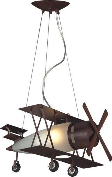 Steel Frame with Frosted White Glass Shade Airplane Pendant - LV LIGHTING