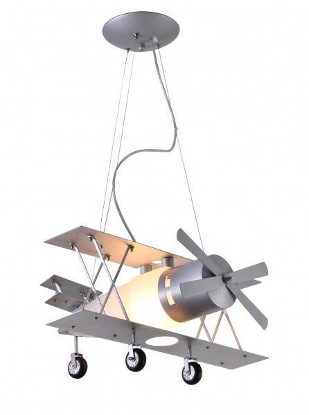 Steel Frame with Frosted White Glass Shade Airplane Pendant - LV LIGHTING