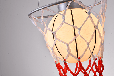 Chrome with White Glass Shade Basketball Pendant - LV LIGHTING