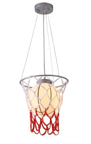 Chrome with White Glass Shade Basketball Pendant - LV LIGHTING