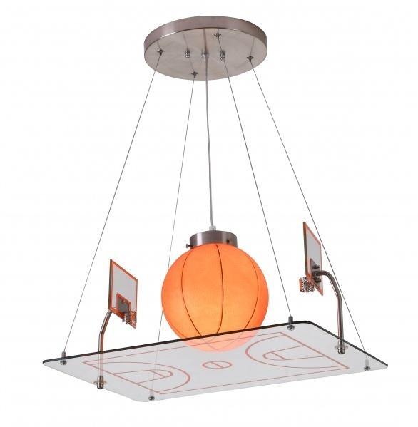 Orange Glass Ball Basketball Court Pendant - LV LIGHTING