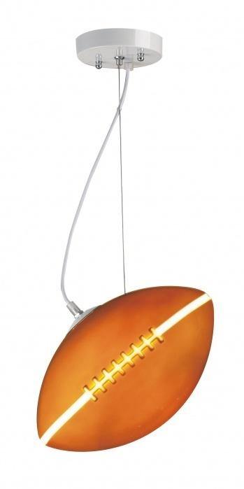 White with Brown Football Pendant - LV LIGHTING