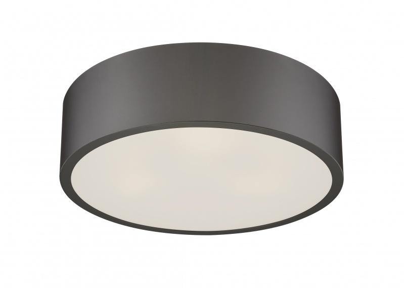 Dark Bronze with Frosted White Glass Shade Flush Mount - LV LIGHTING