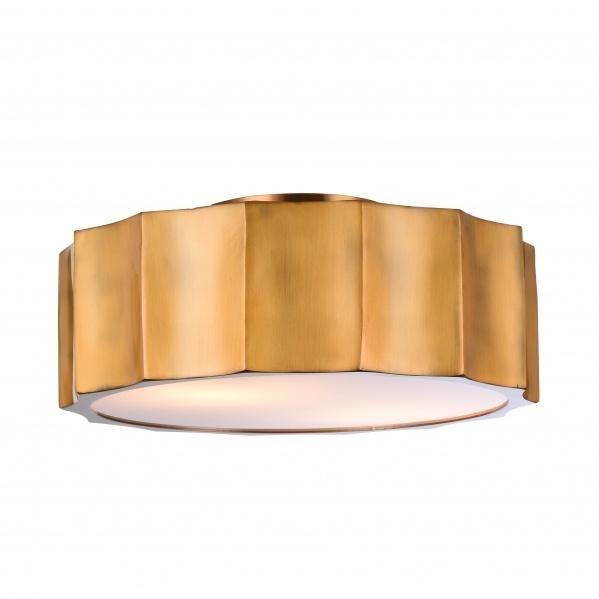 Steel Wave Frame with White Acrylic Shade Flush Mount - LV LIGHTING