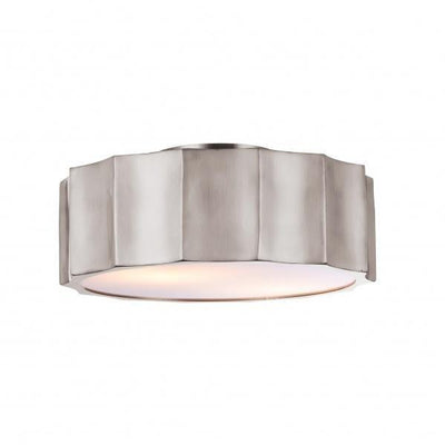 Steel Wave Frame with White Acrylic Shade Flush Mount - LV LIGHTING