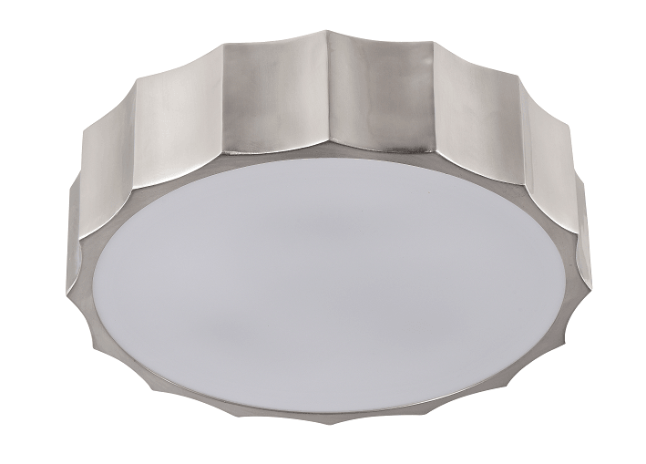 Steel Wave Frame with White Acrylic Shade Flush Mount - LV LIGHTING