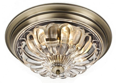 Round Steel Frame with Clear Glass Shade Flush Mount - LV LIGHTING