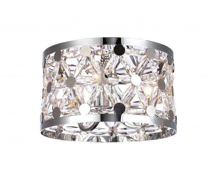 Chrome with Clear Crystal Star Flush Mount - LV LIGHTING
