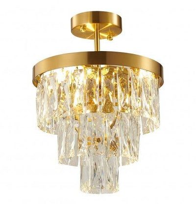 Gold Frame with Crystal Semi Flush Mount - LV LIGHTING