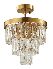 Gold Frame with Crystal Semi Flush Mount - LV LIGHTING