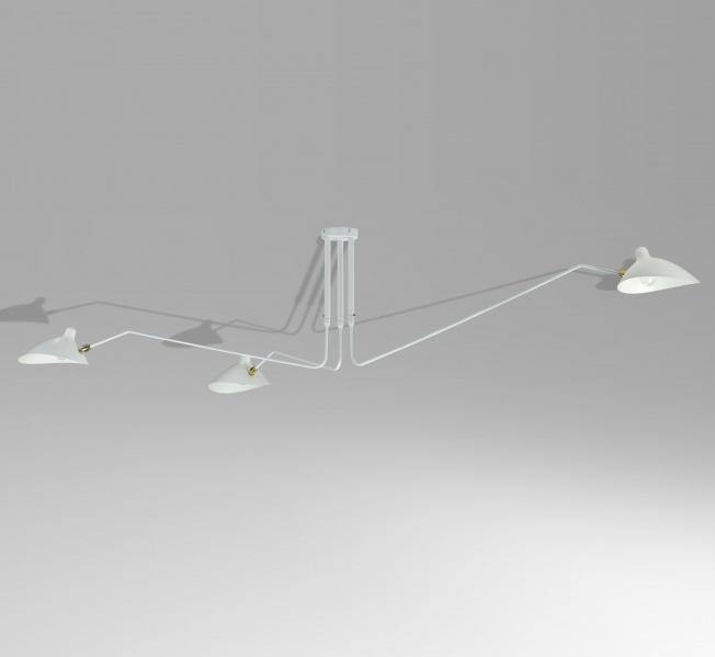 Steel Three Arm with Aluminum Shade Semi Flush Mount - LV LIGHTING