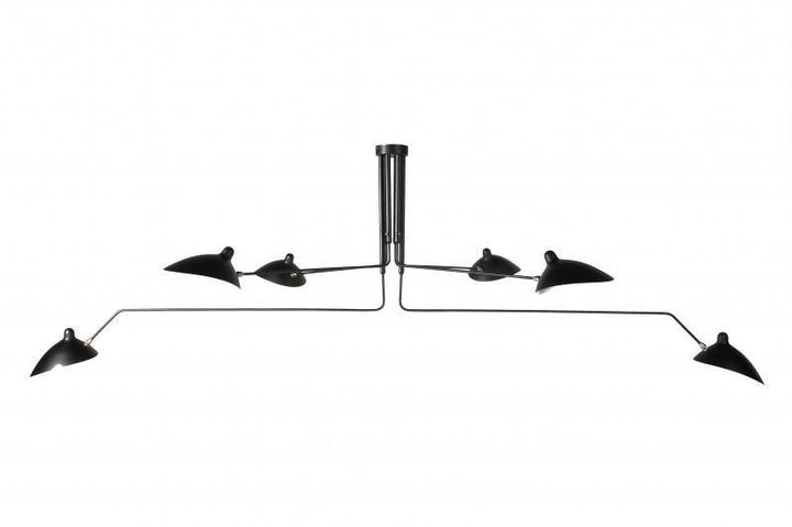 Matte Black Steel Arm with Aluminum Shade Semi Flush Mount - LV LIGHTING