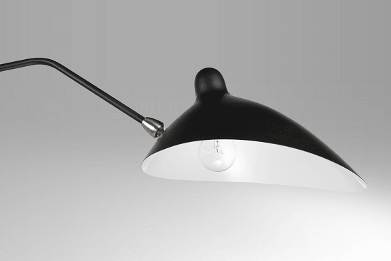 Matte Black Steel Arm with Aluminum Shade Semi Flush Mount - LV LIGHTING