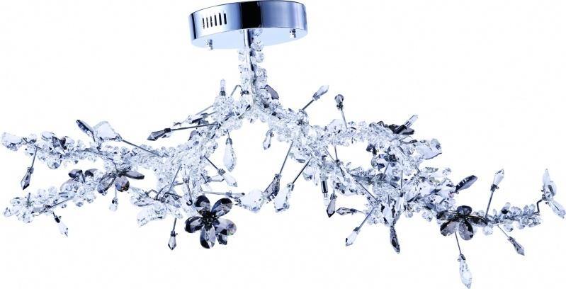 Chrome with Clear and Smoke Crystal Branch Semi Flush Mount - LV LIGHTING