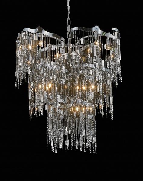 Chrome with Multiple Tier Chain Chandelier - LV LIGHTING