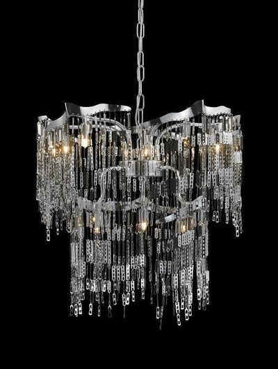 Chrome with Multiple Tier Chain Chandelier - LV LIGHTING