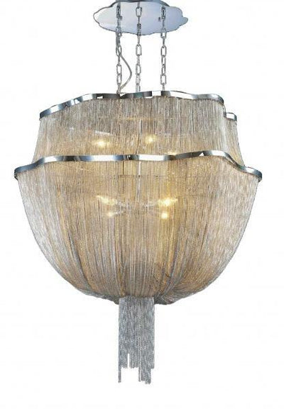 Chrome with Aluminum Chain 2 Tier Chandelier - LV LIGHTING