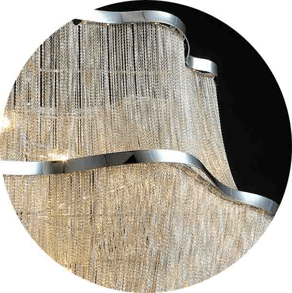 Chrome with Aluminum Chain 2 Tier Chandelier - LV LIGHTING