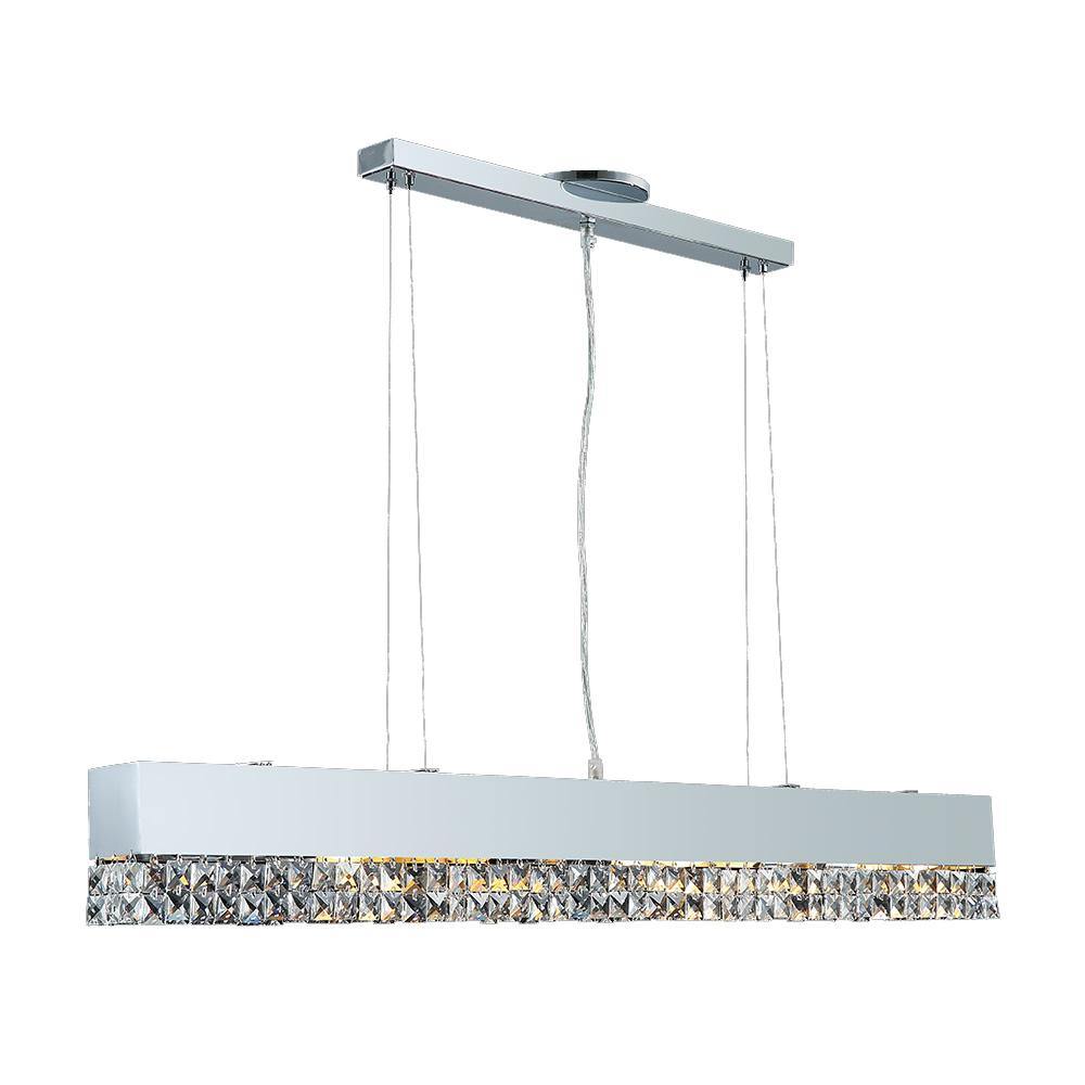 Chrome with Clear Crystal Strand Pendant - LV LIGHTING