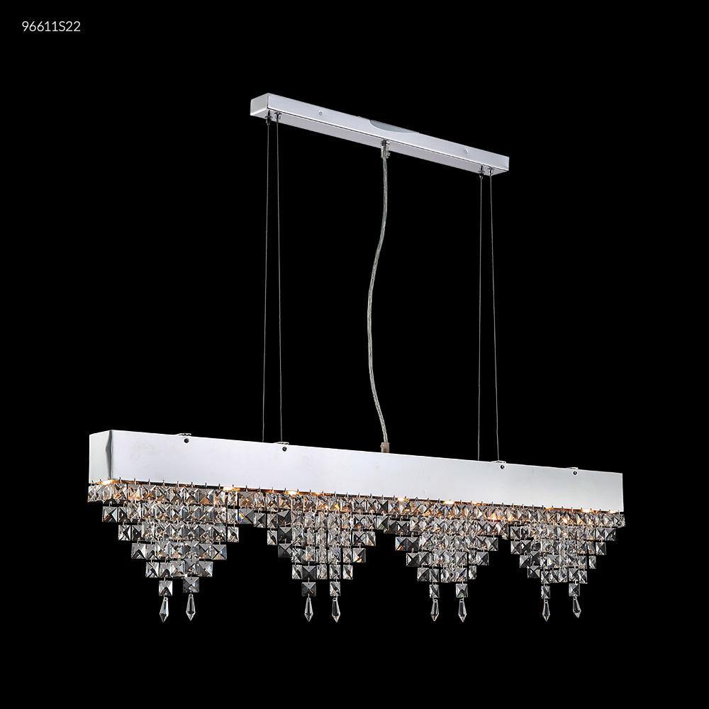 Chrome with Triangle Crystal Strand Linear Pendant - LV LIGHTING