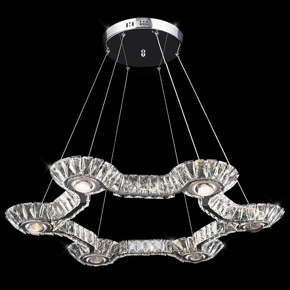 LED Chrome with Imperial Acrylic Crystal Chandelier - LV LIGHTING