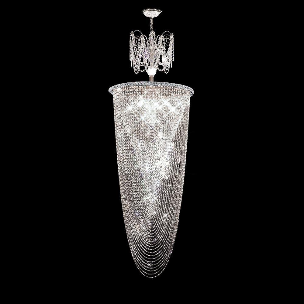 Chrome with Crystal Strand Chandelier - LV LIGHTING