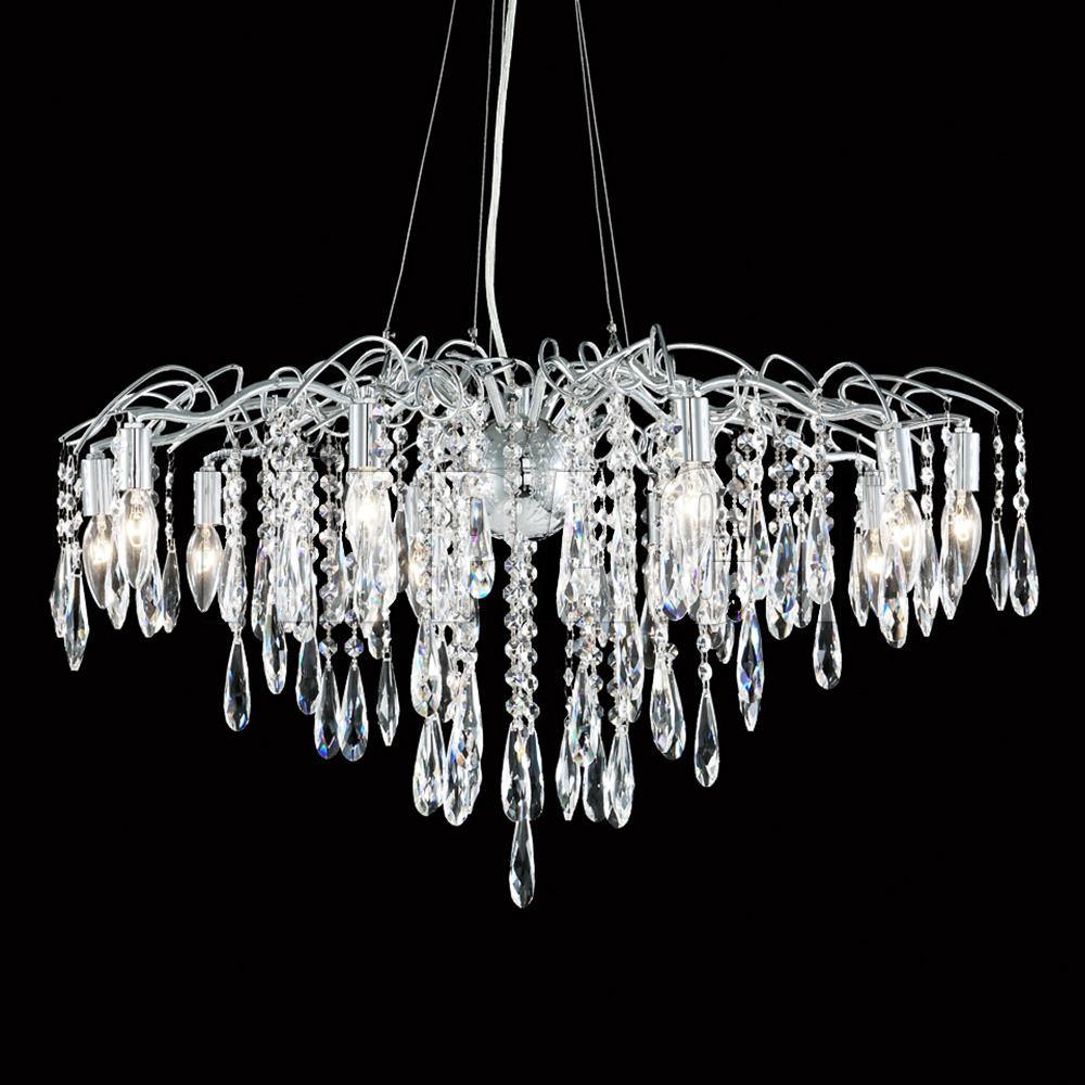 Chrome Braches with Crystal Strand Chandelier - LV LIGHTING