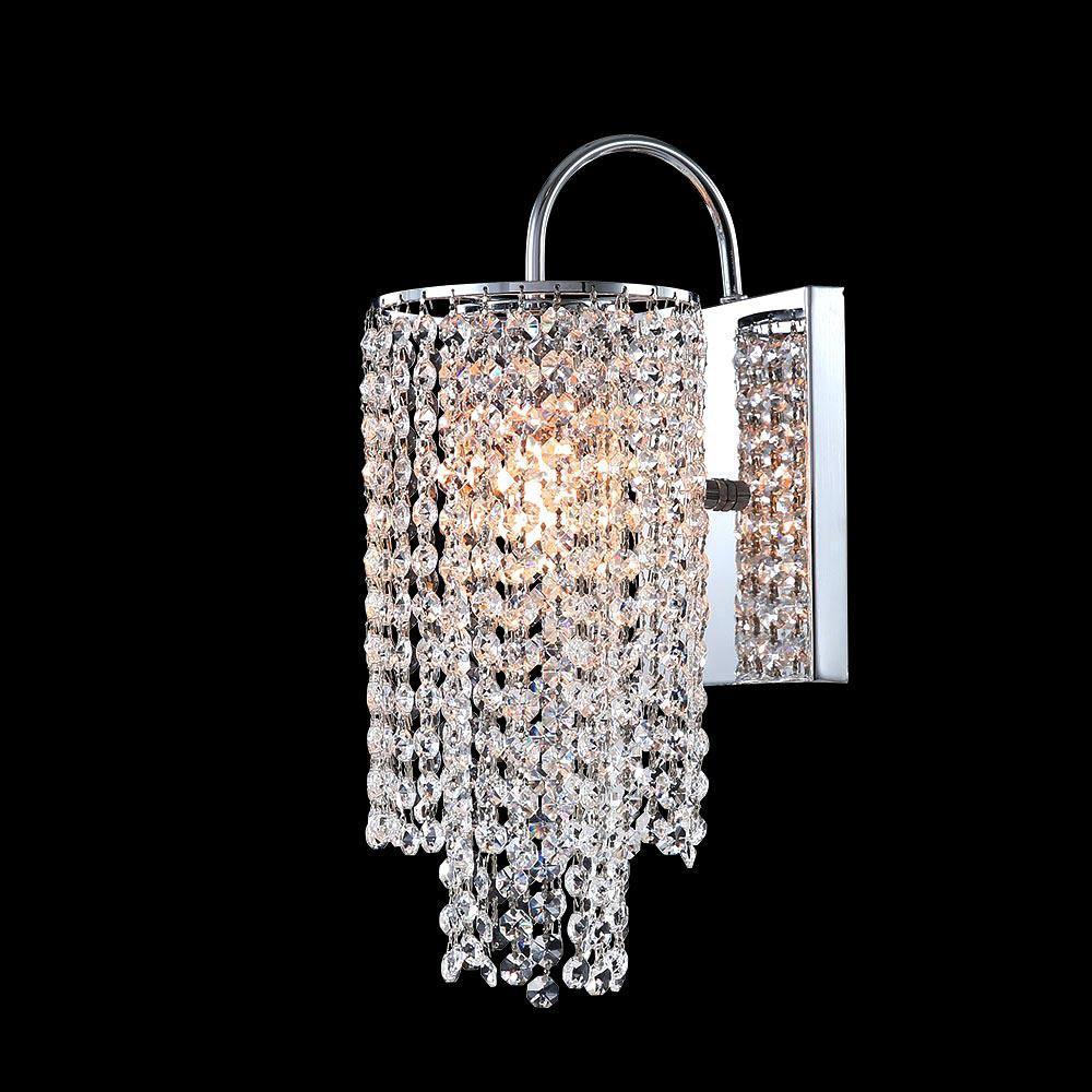 Chrome Crystal Strand and Arch Arm Wall Sconce - LV LIGHTING