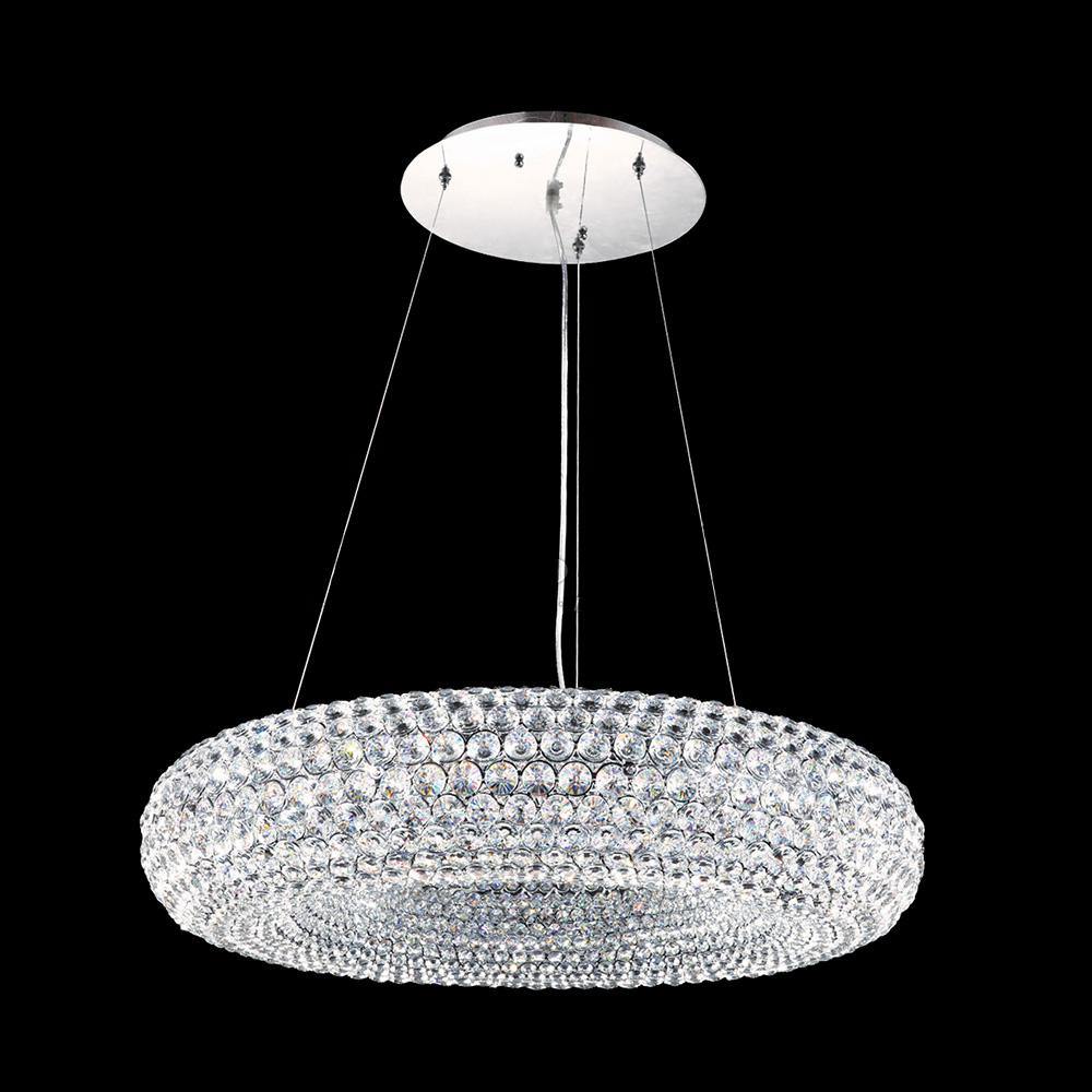 Chrome with Round Crystal Shade Chandelier - LV LIGHTING