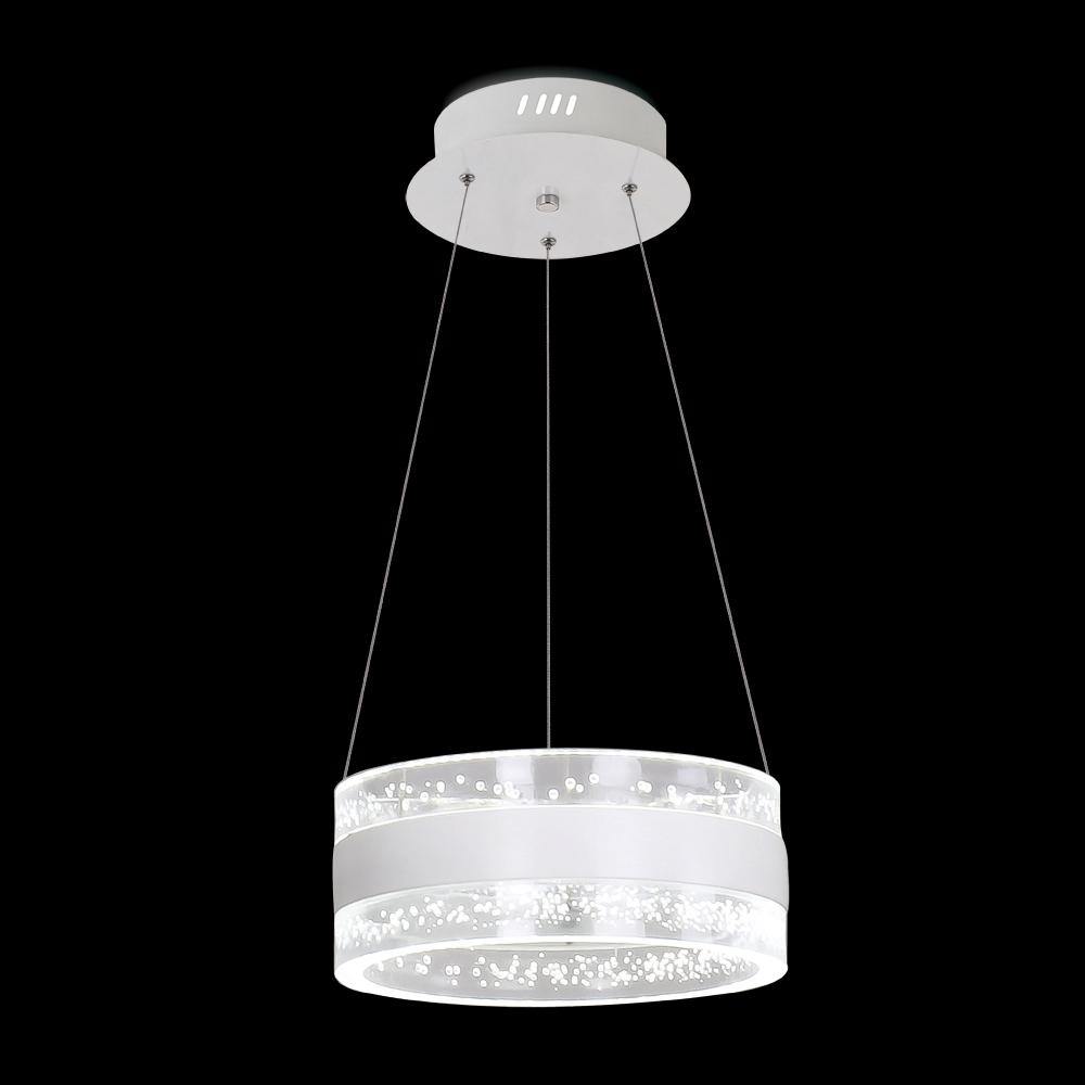 LED White with Clear Acrylic Ring Shade Chandelier - LV LIGHTING