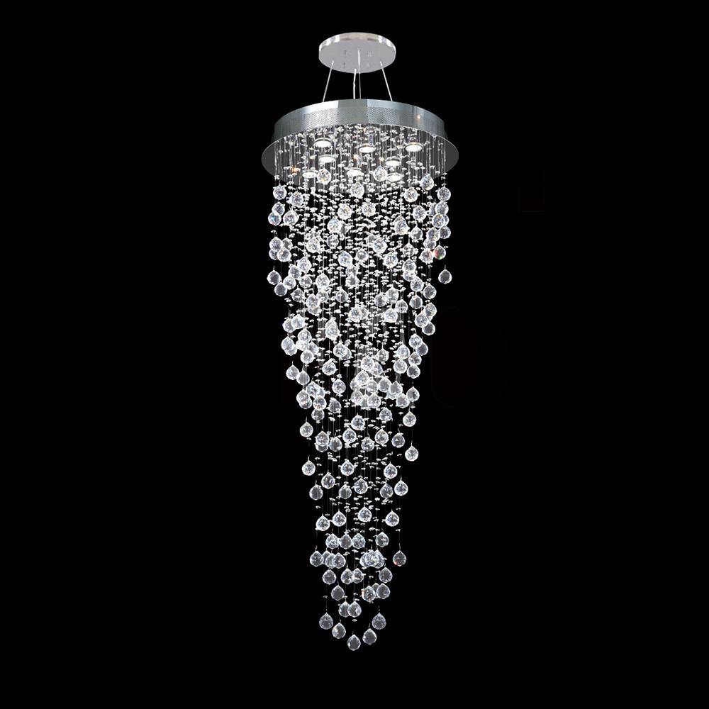Chrome with Crystal Orb Chandelier - LV LIGHTING