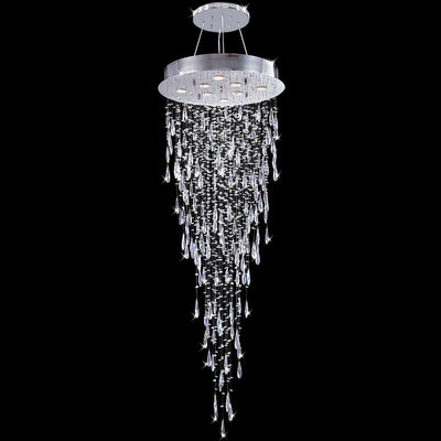 Chrome with Rain Drop Crystal Chandelier - LV LIGHTING