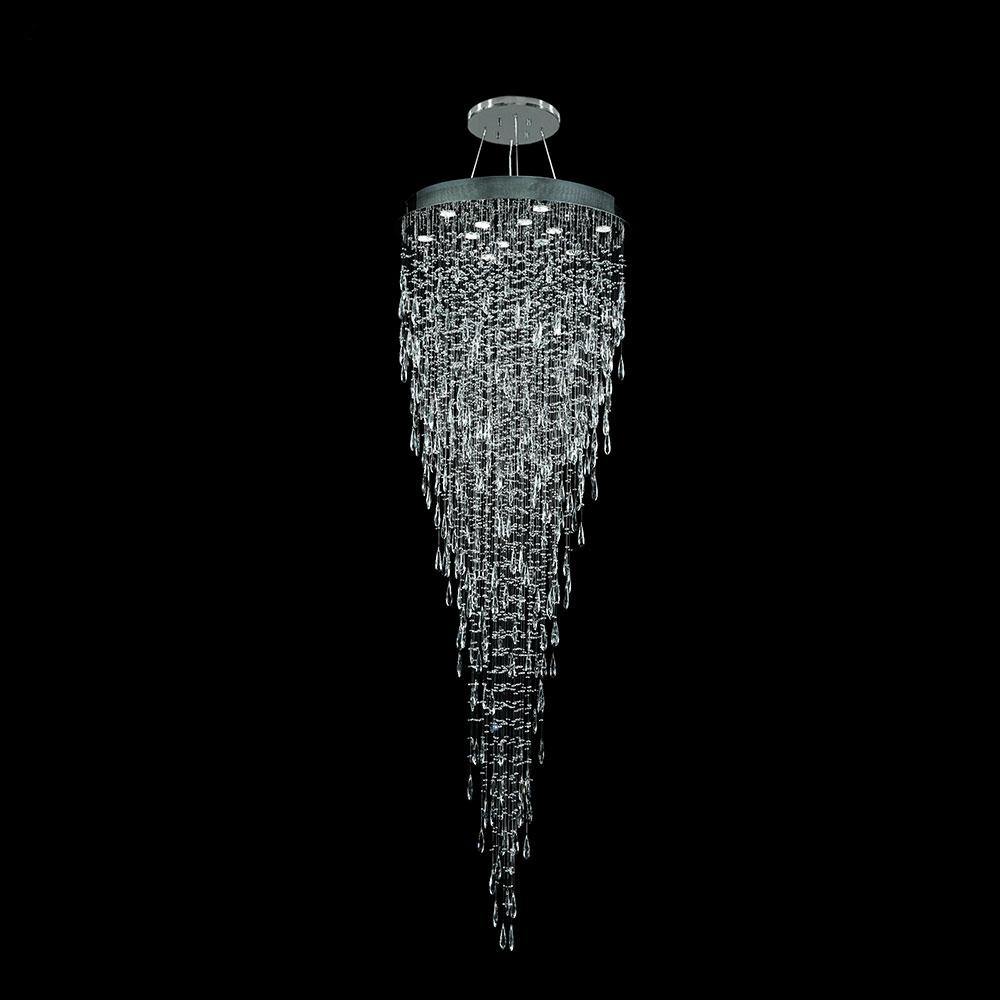Chrome with Rain Drop Crystal Chandelier - LV LIGHTING