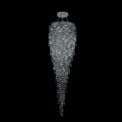 Chrome with Rain Drop Crystal Chandelier - LV LIGHTING