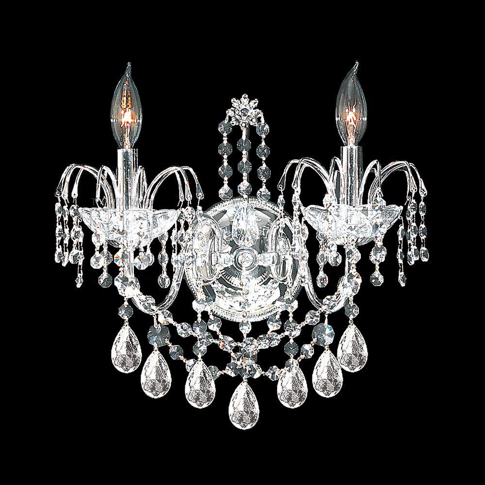 Chrome with Crystal Drop with Strand Wall Sconce - LV LIGHTING