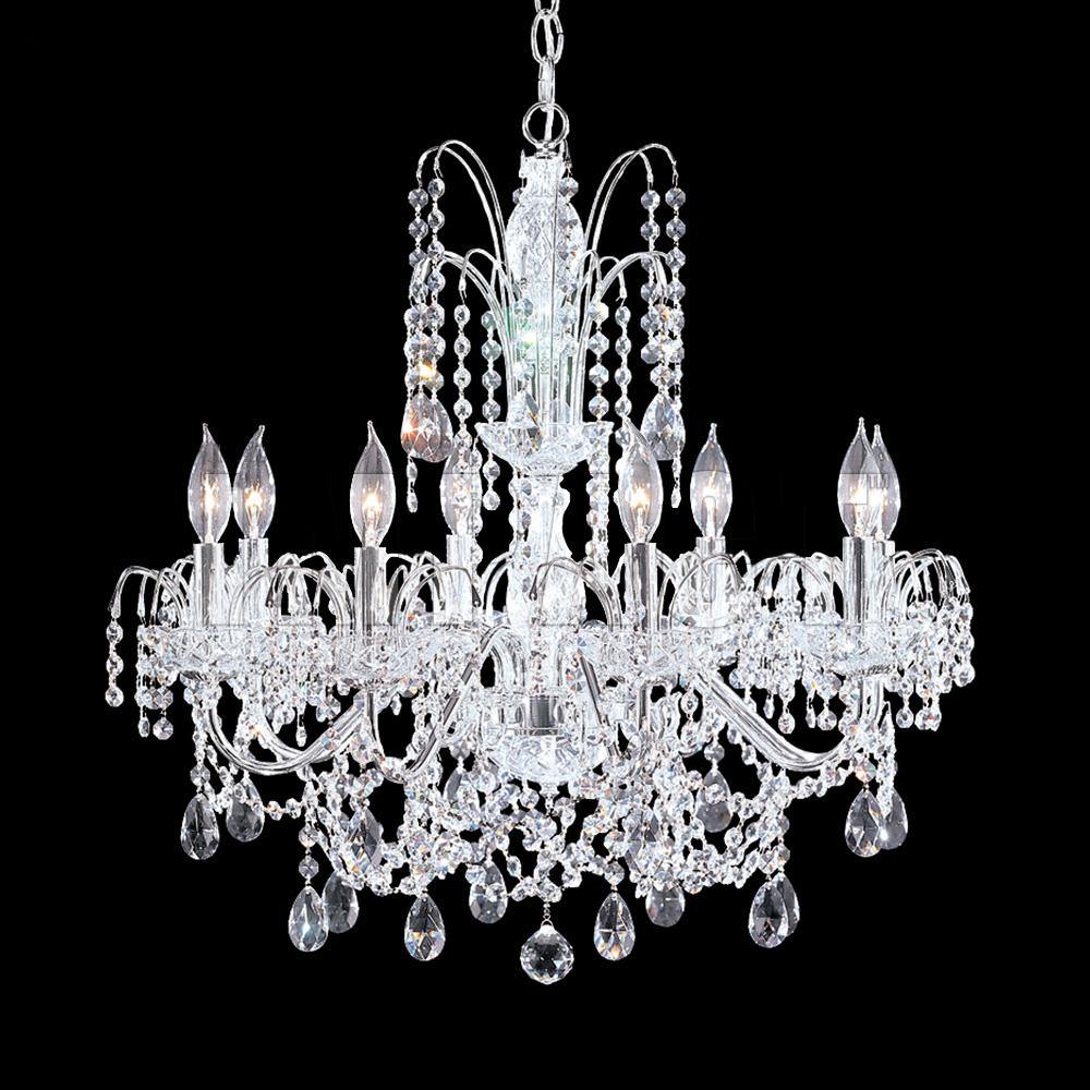 Chrome with Crystal Drop with Strand Chandelier - LV LIGHTING