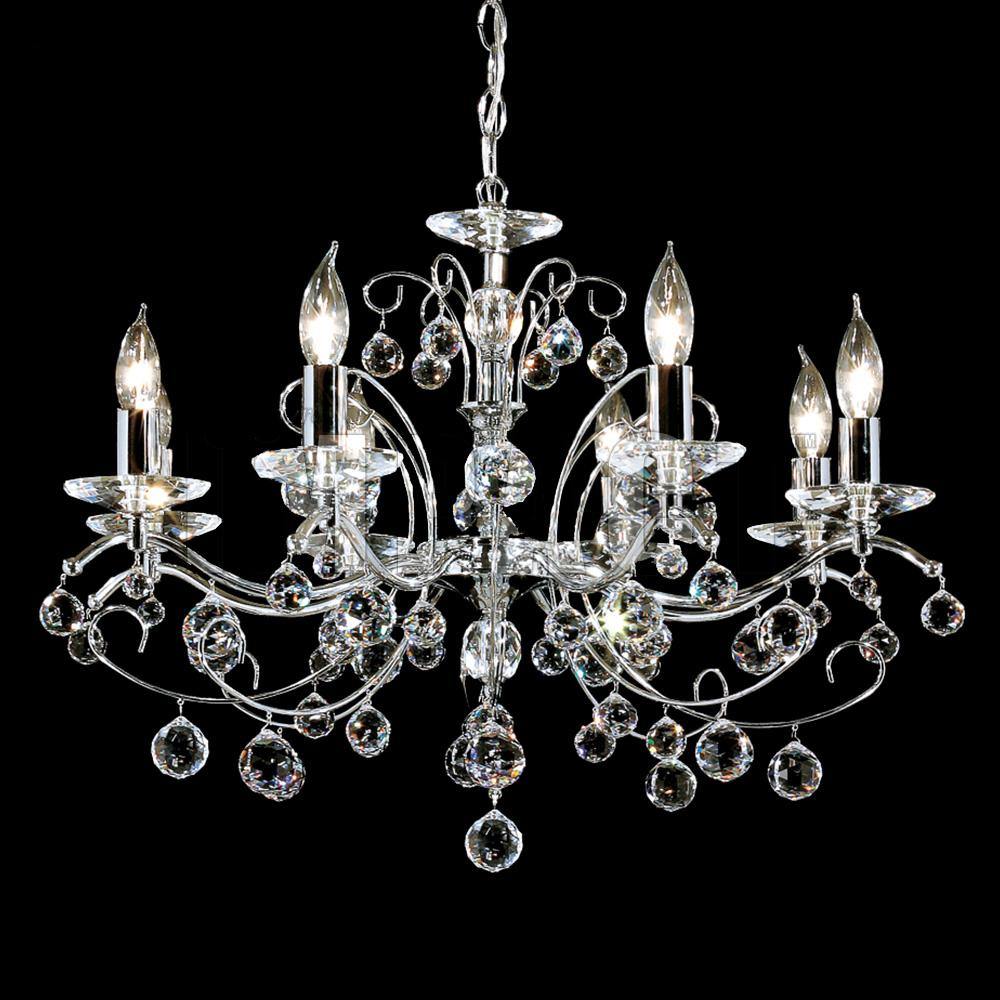 Chrome Arms with Crystal Drop Chandelier - LV LIGHTING