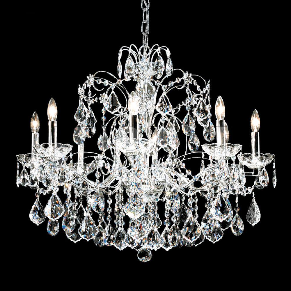 Chrome with Crystal Drop and Strand Chandelier - LV LIGHTING