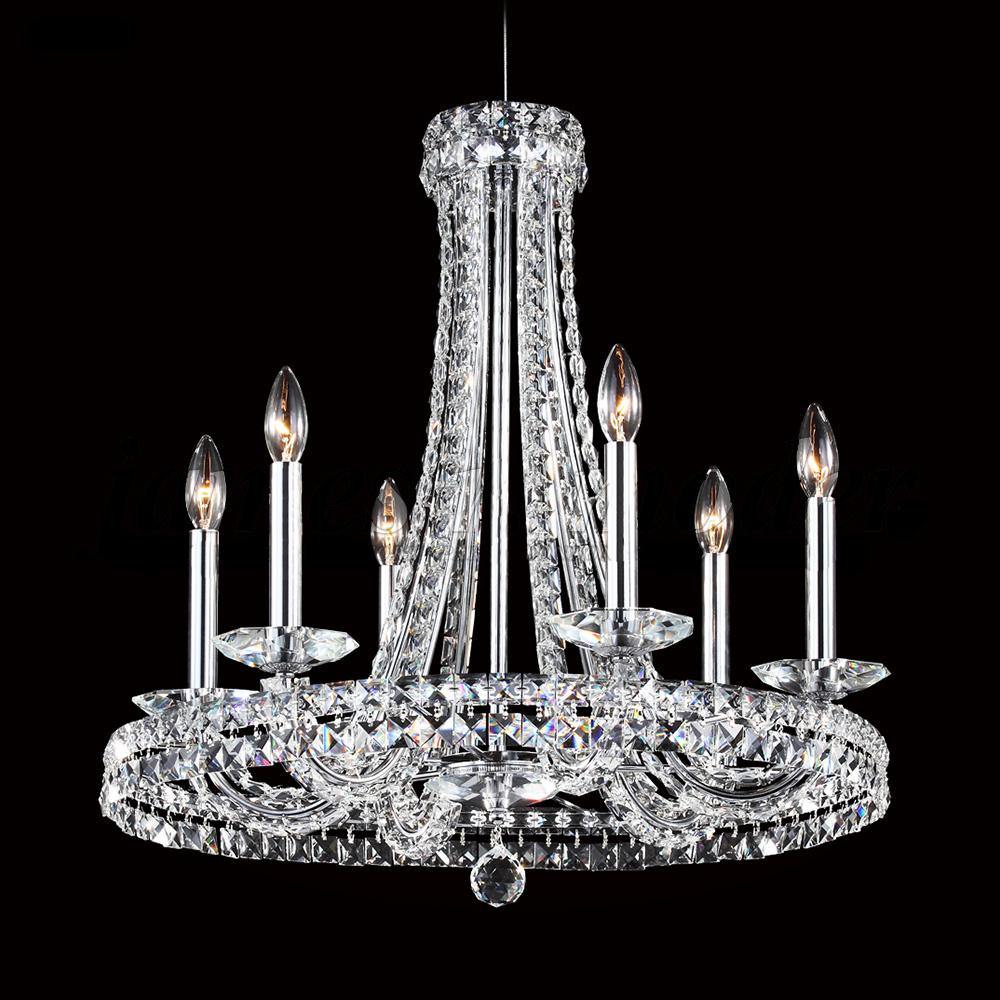 Chrome with Crystal Ring Up Chandelier - LV LIGHTING