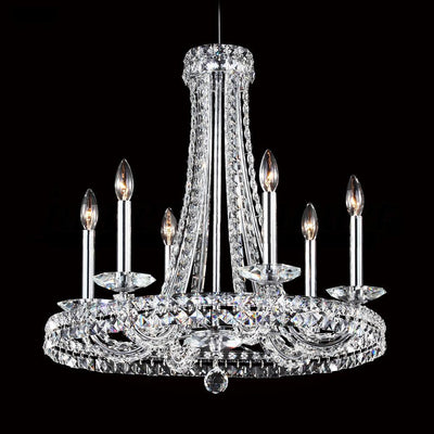 Chrome with Crystal Ring Up Chandelier - LV LIGHTING