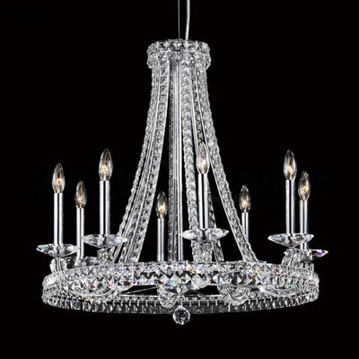Chrome with Crystal Ring Up Chandelier - LV LIGHTING